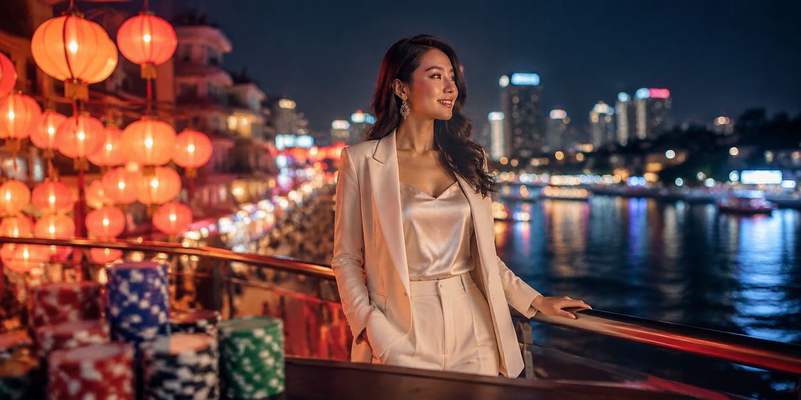 Không gian giải trí casino lung linh đèn lồng tại Hà Nội về đêm