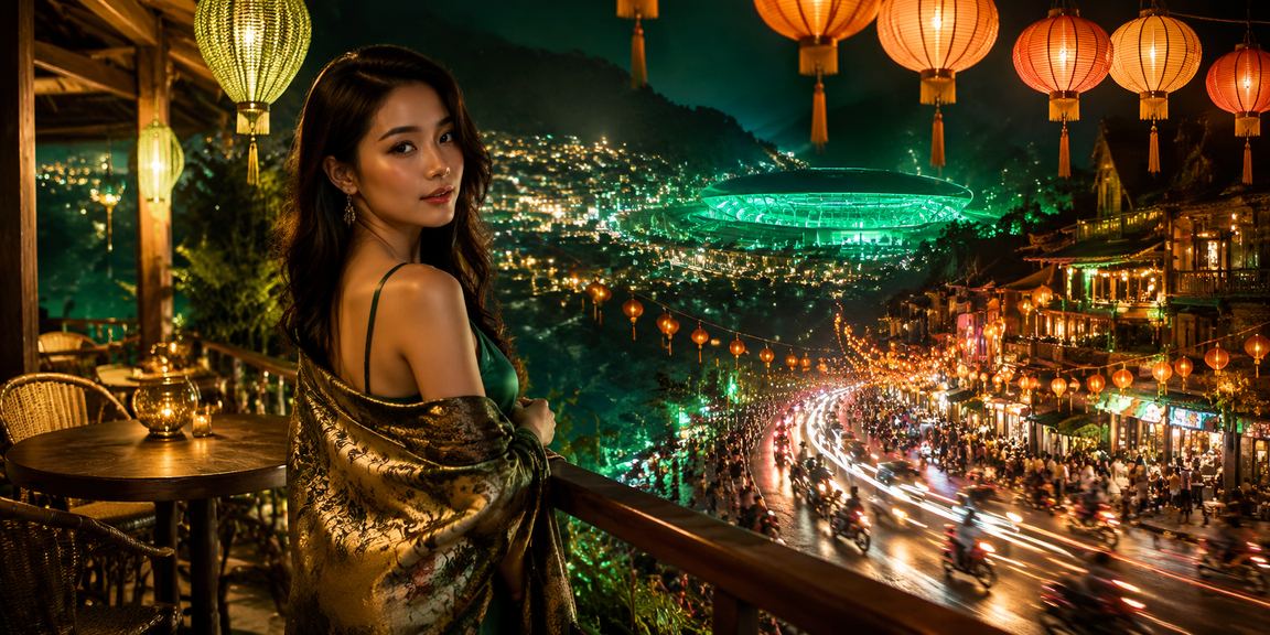 Cảnh chợ đêm Sapa rực rỡ với người dùng đăng ký nhận bonus trên điện thoại